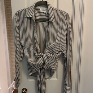ba&sh Blue and White Striped Blouse